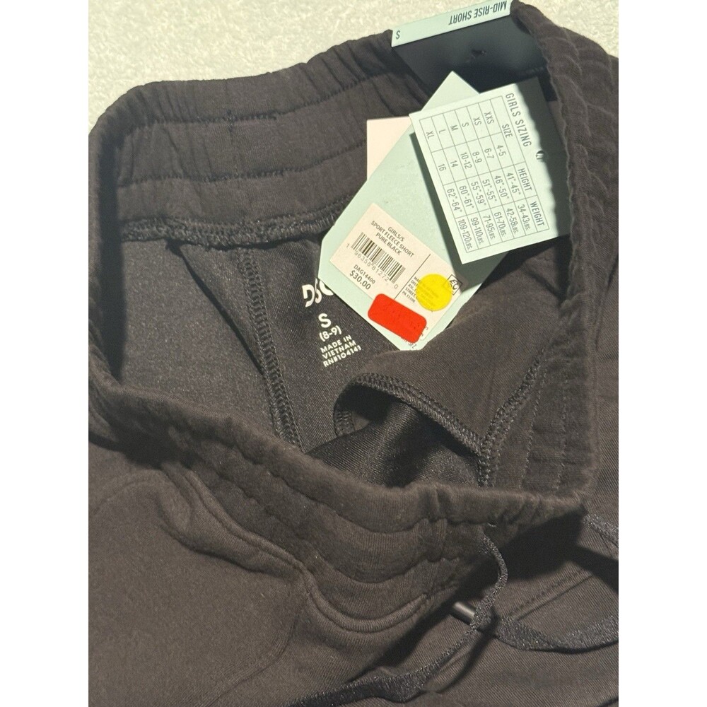 DSG Girls Sport Fleece Shorts Black Mid Rise Drawstring Pockets Size Small NWT - Picture 2 of 4